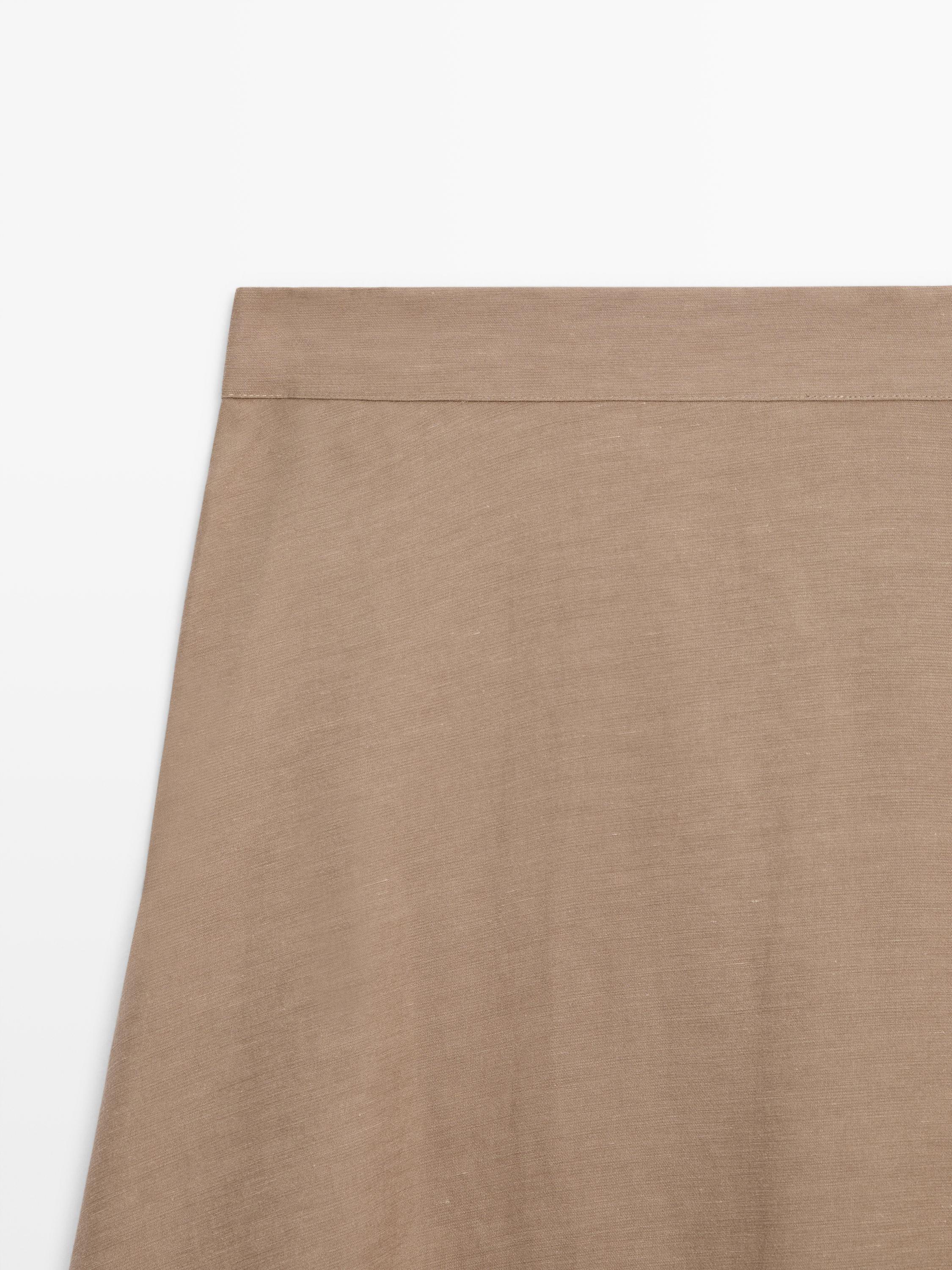Flared midi skirt with elasticated waistband